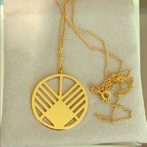 Gorjana long gold pendant necklace